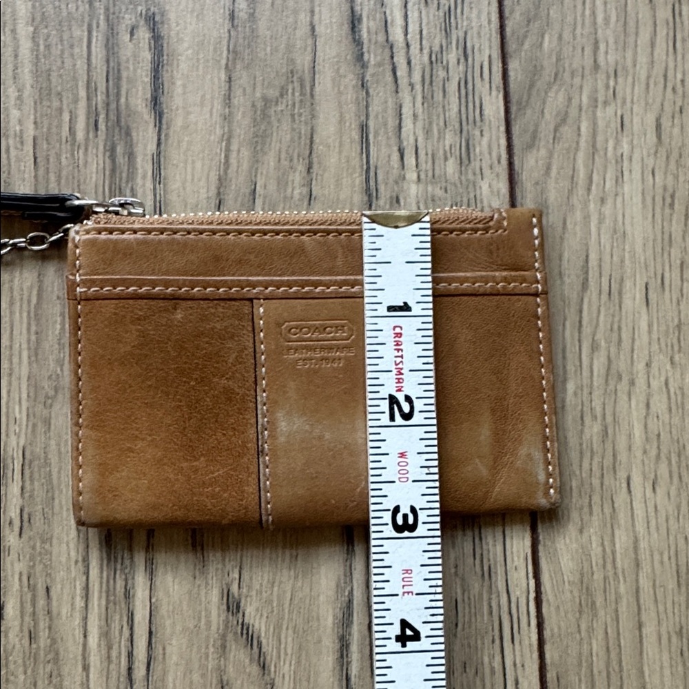 Vintage Coach Brown Leather Card Holder Coin Purse Keychain Holder - Picture 6 of 8